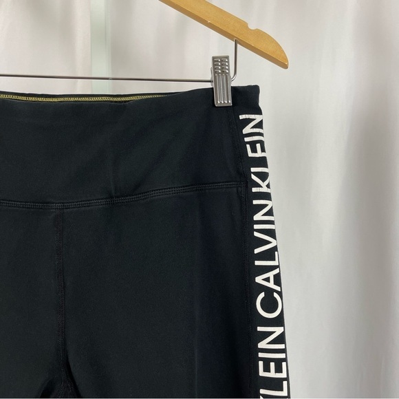 Calvin Klein Performance XL Stretch Workout Gym Leggings Side Stripe Logo Yoga - Picture 7 of 7